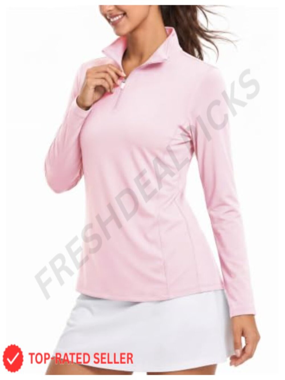 Women's UPF 50+ Long Sleeve Quarter Zip Golf Pullover Shirt